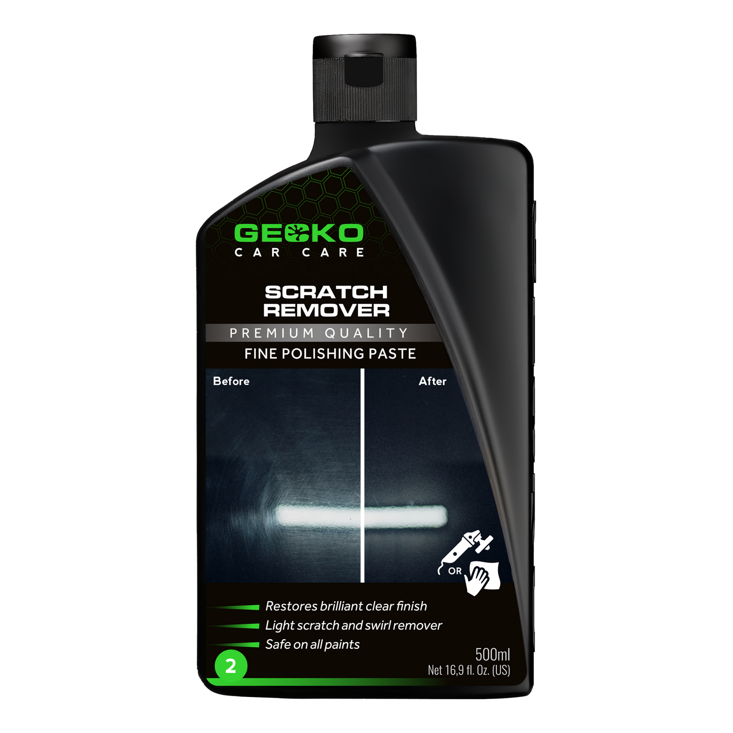 Gecko Kras Verwijderaar en Fijn Polijstmiddel Fles 500ml