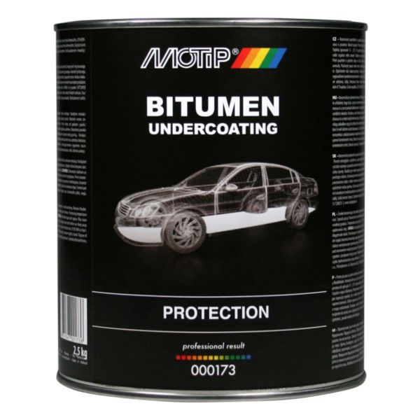 Motip Undercoating Bitumen 2,5Kg Kwastblik Zwart