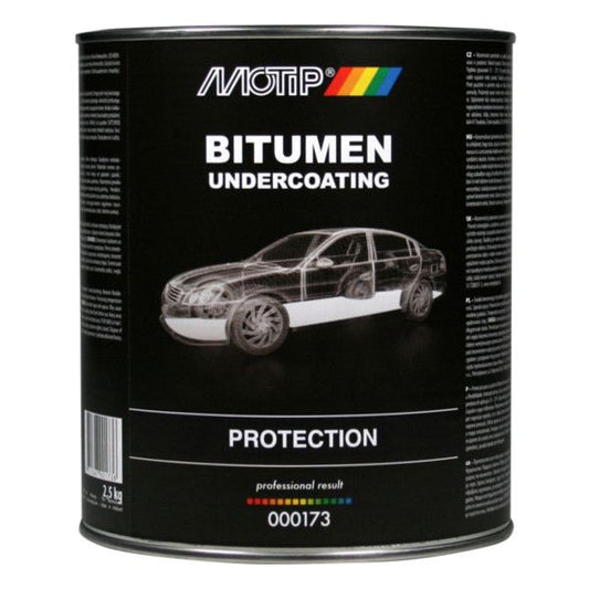 Motip Undercoating Bitumen 2,5Kg Kwastblik Zwart