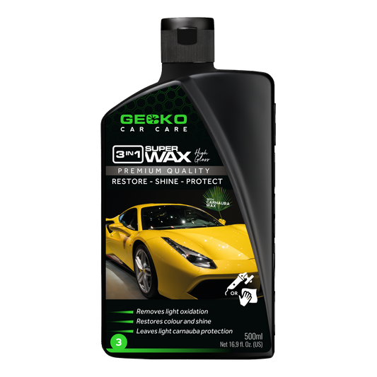 Gecko Polijstmiddel 3 in 1 + Carnauba Fles 500ml