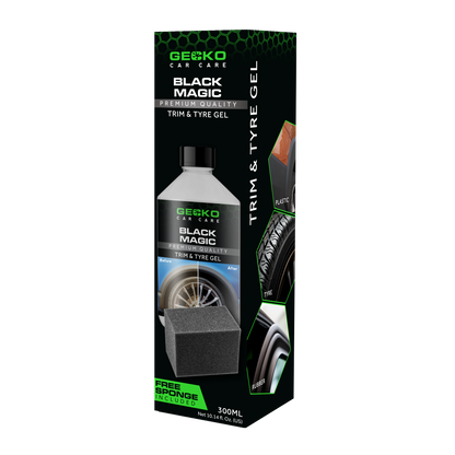 Gecko Black Magic Trim & Bandengel + Applicator Spons 300ml