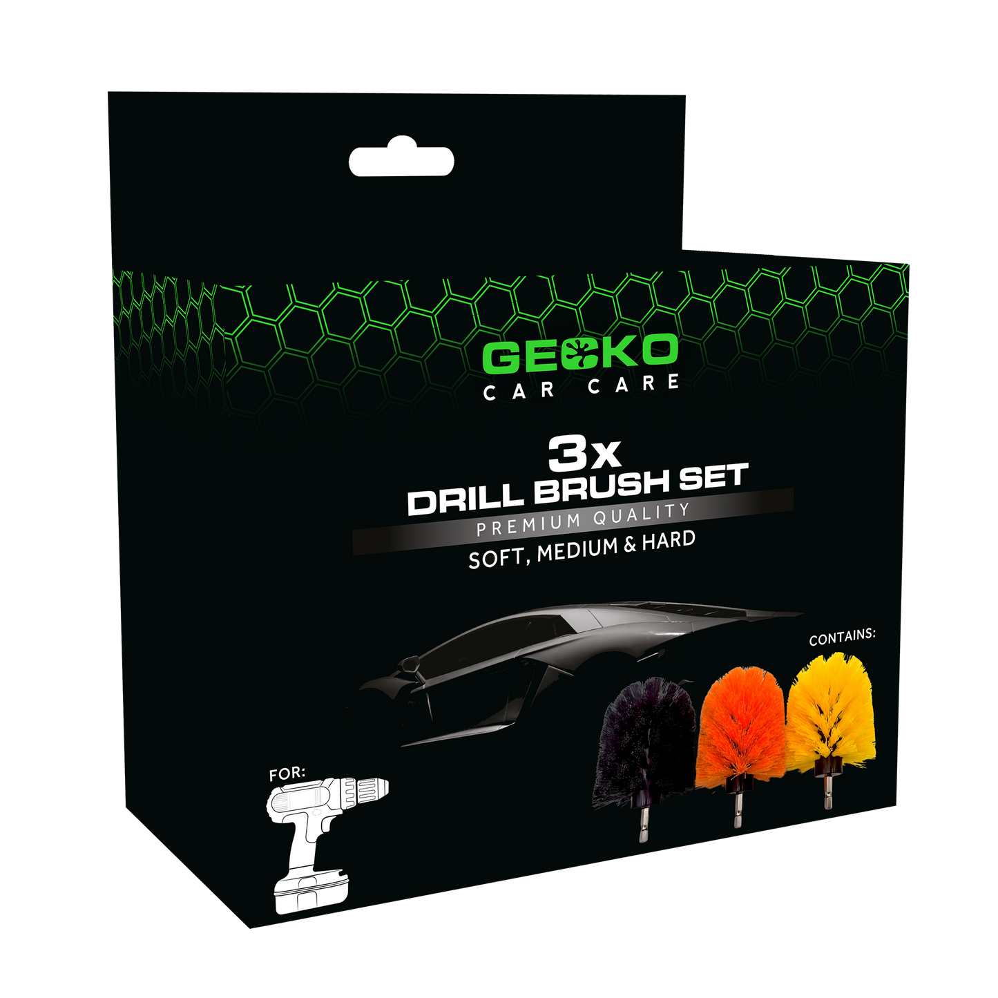 Gecko Boorborstels Rond Zacht / Middel / Hard Set 3st