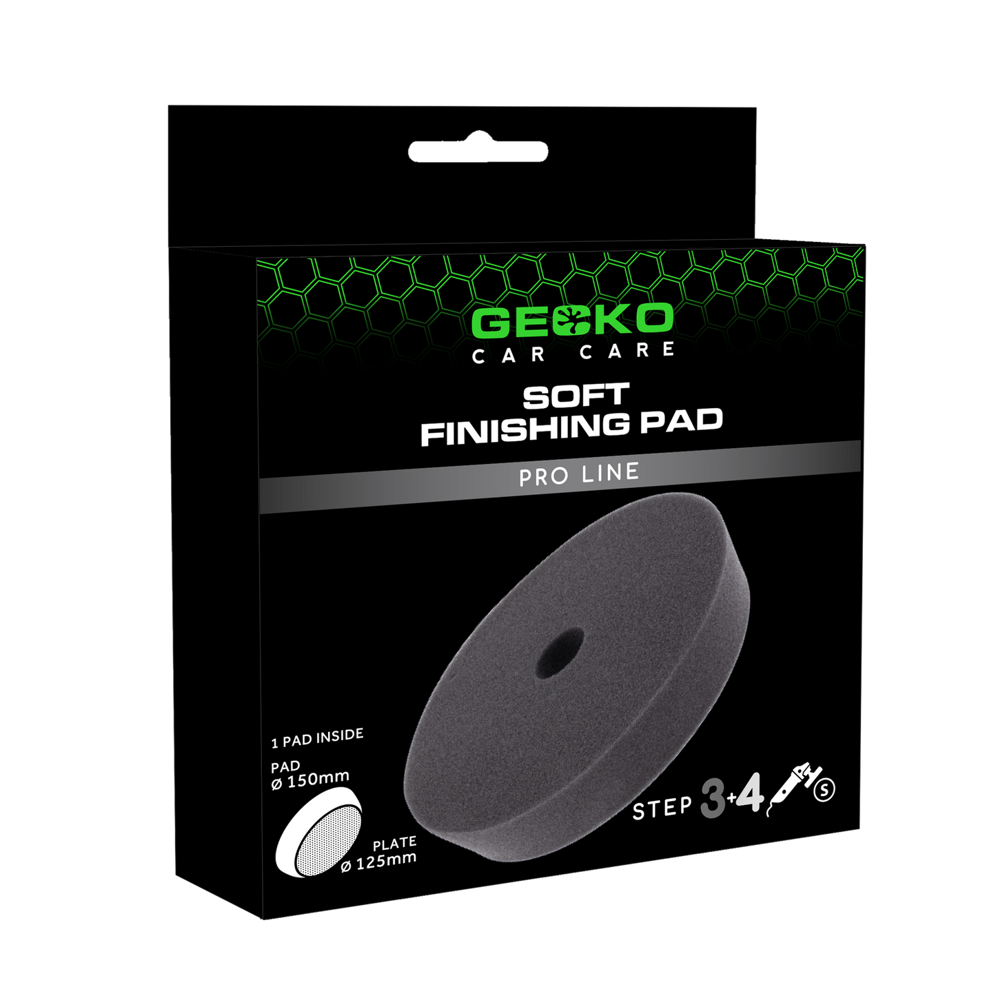 Gecko Polijstpad Zacht Zwart 150mm 1st (Voor Steunplaat 125mm)