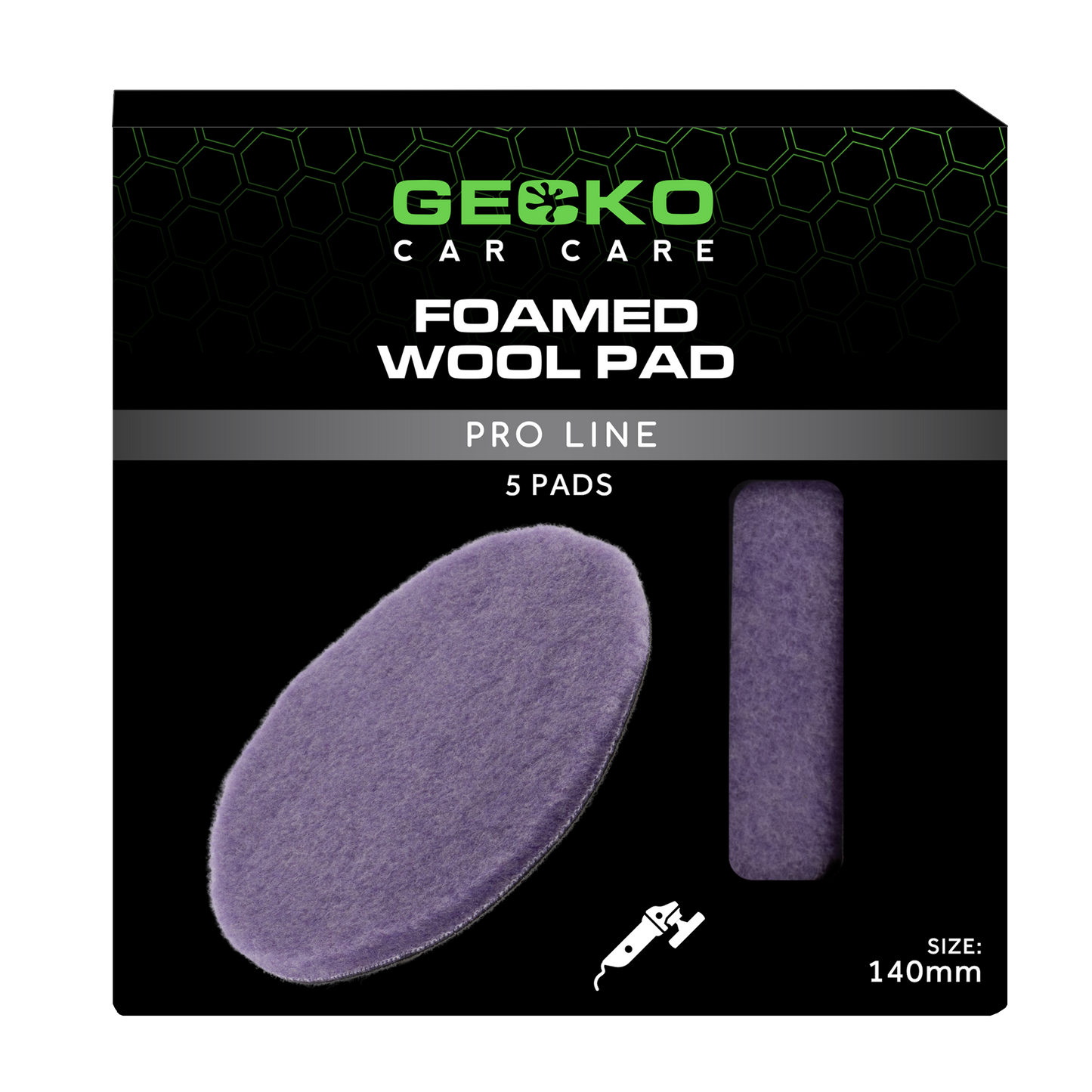 Gecko Foamed Wool Cutting pad 140mm 5st ( Voor Steunplaat 125mm )