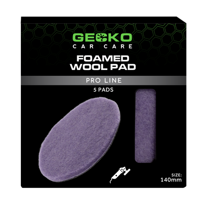 Gecko Foamed Wool Cutting pad 140mm 5st ( Voor Steunplaat 125mm )