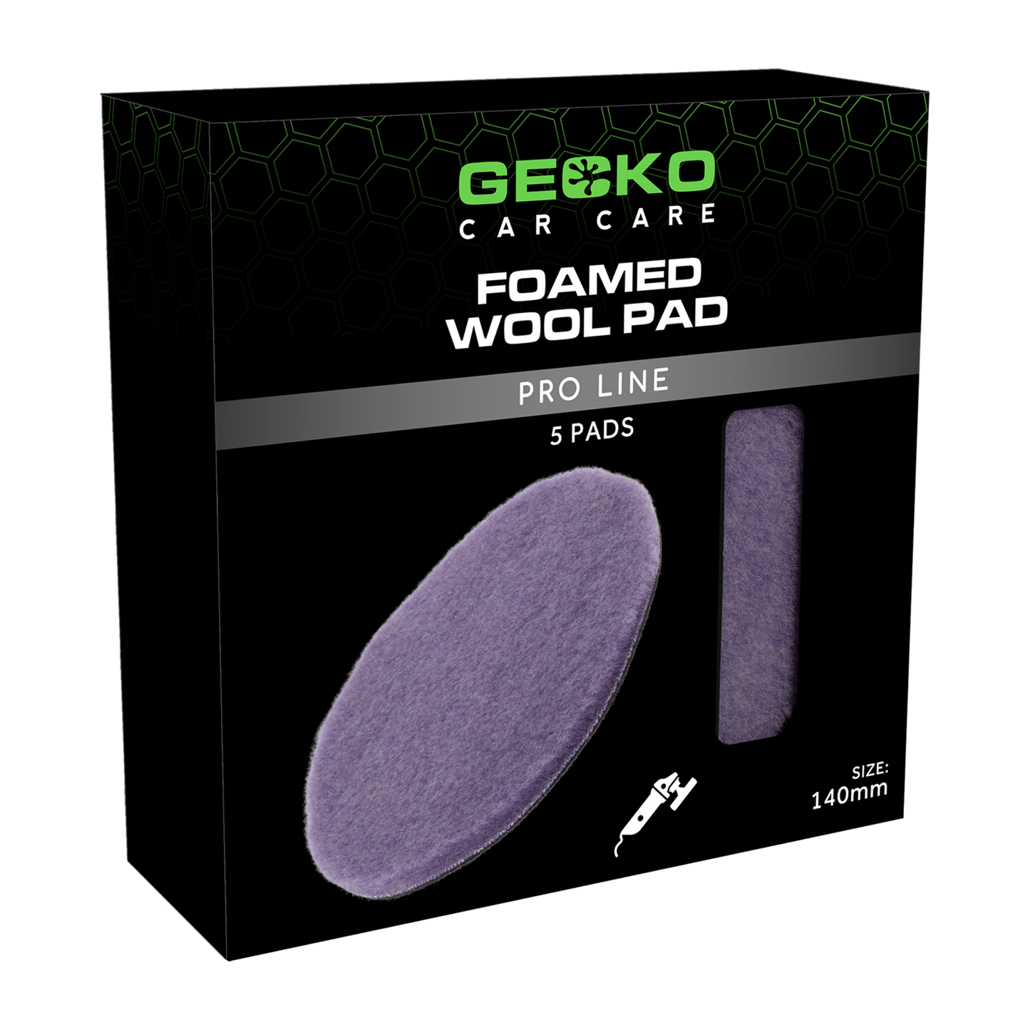 Gecko Foamed Wool Cutting pad 140mm 5st ( Voor Steunplaat 125mm )