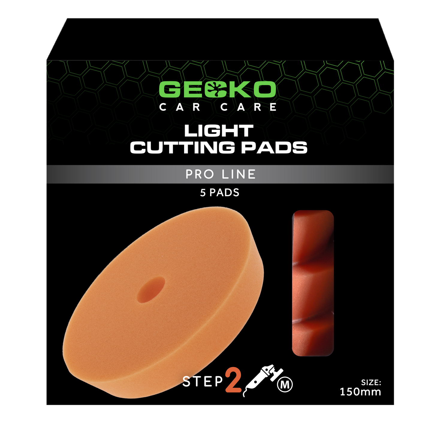 Gecko Polijstpad Medium Oranje 150mm 5st( Voor Steunplaat 125mm )