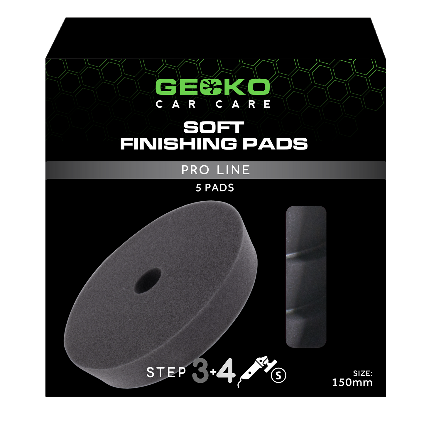 Gecko Polijstpad Zacht Zwart 150mm 5st (Voor Steunplaat 125mm)