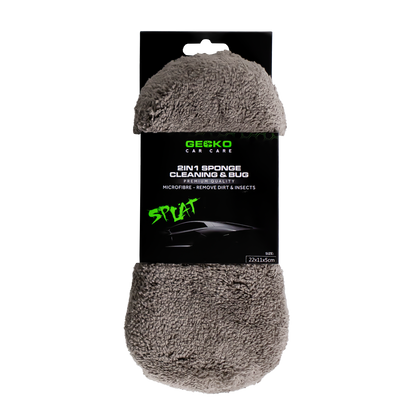 Gecko 2in1 Microvezel Schoonmaak & Vliegen Spons 2cm x 11cm x 5cm