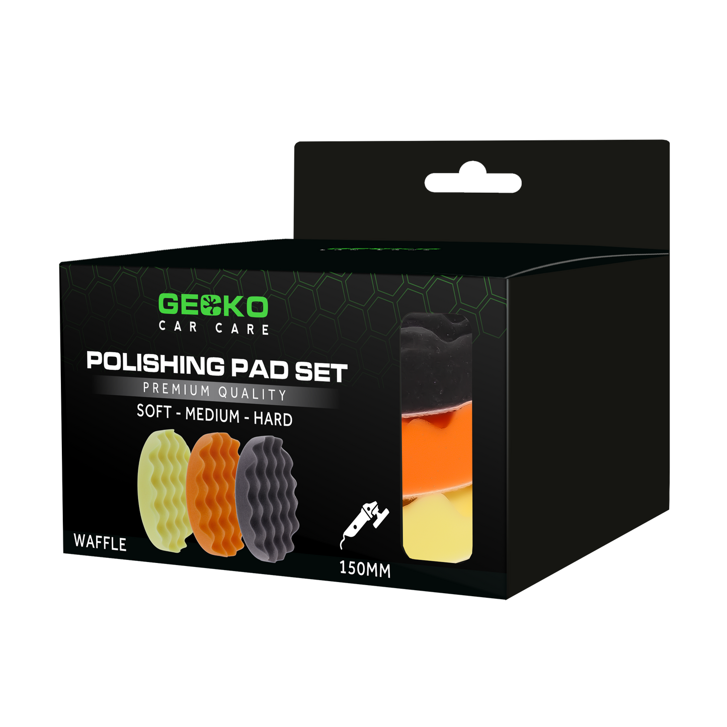 Gecko Polijstpads/Poetspads wafel 150mm 3pcs/set