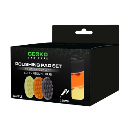 Gecko Polijstpads/Poetspads wafel 150mm 3pcs/set