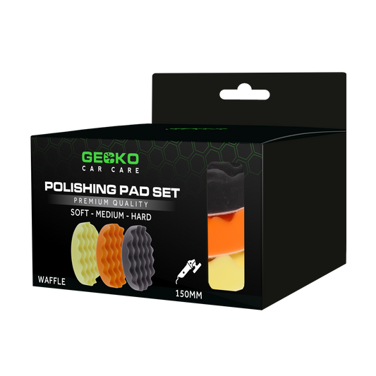Gecko Polijstpads/Poetspads wafel 150mm 3pcs/set