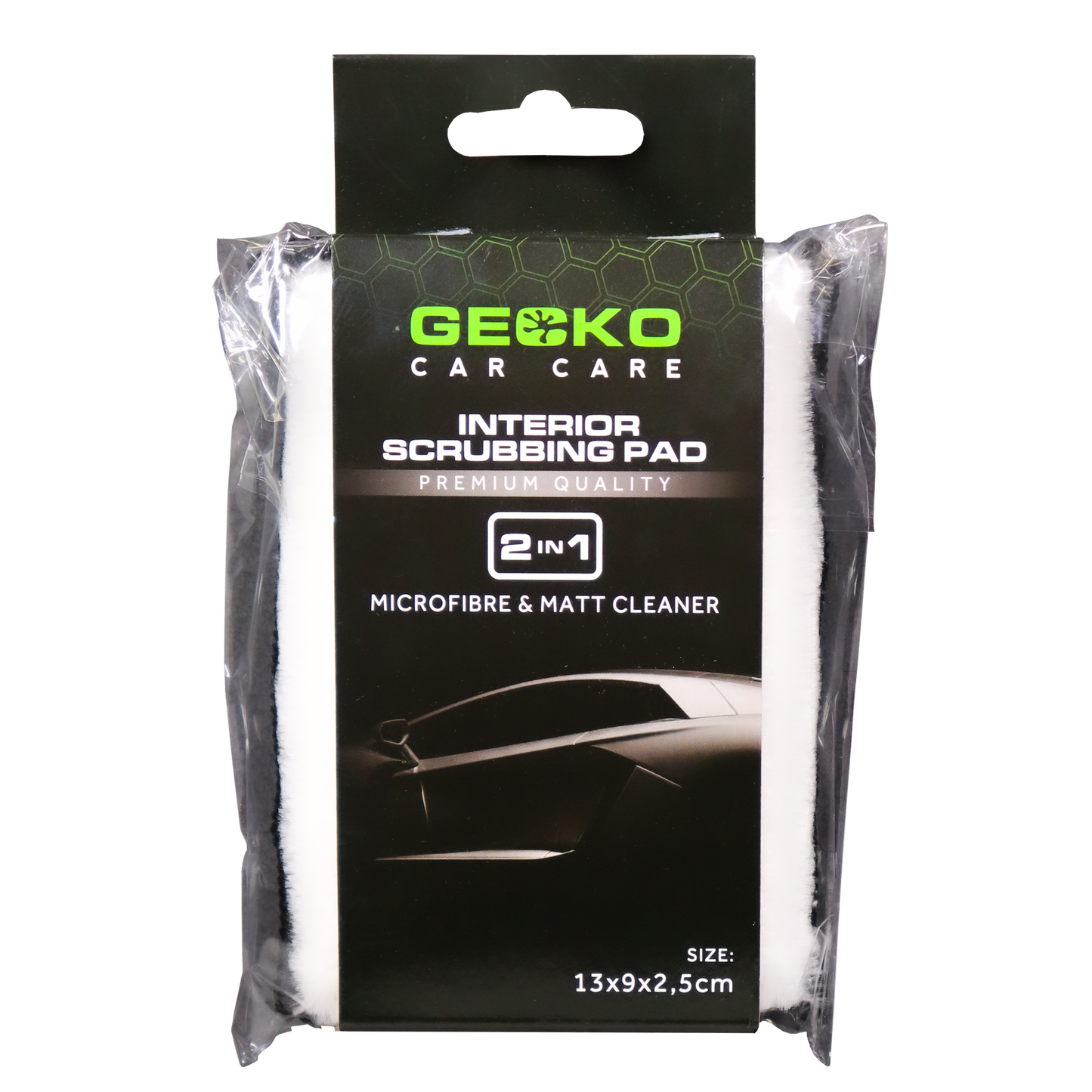 Gecko 2in1 Interieur Microvezel & Fleece Spons 13cm x 9cm x 2,5cm