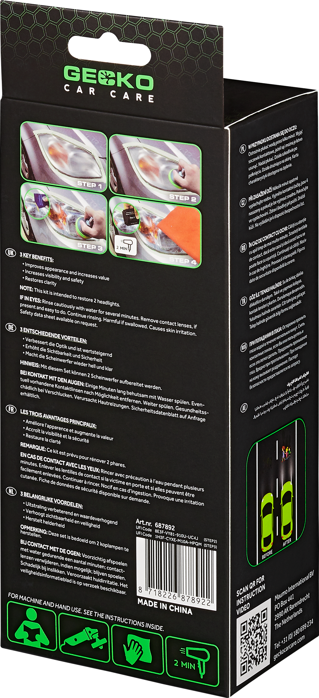 Gecko Koplamp Vernieuwing Set