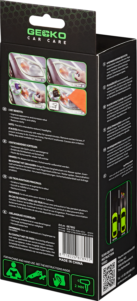 Gecko Koplamp Vernieuwing Set