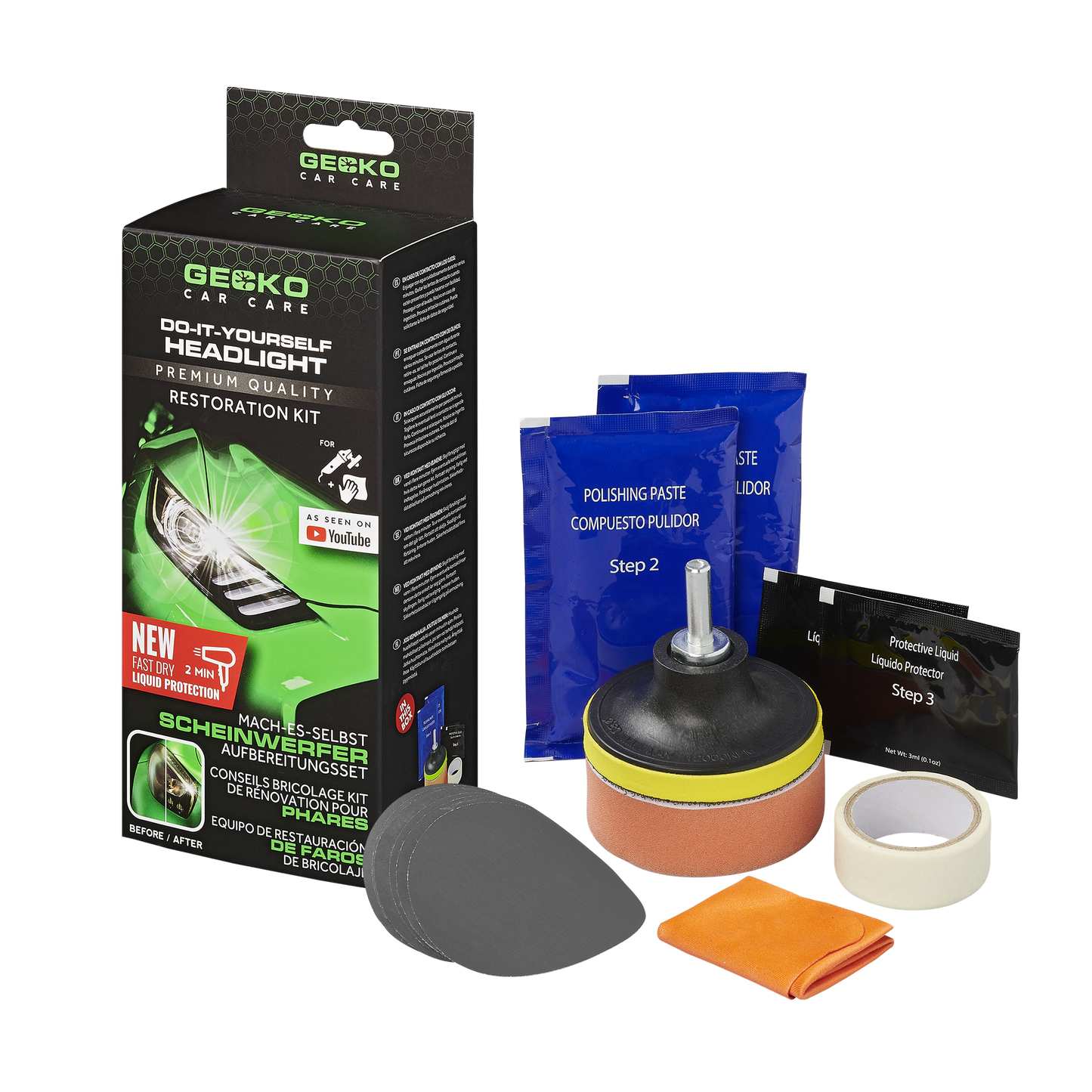 Gecko Koplamp Vernieuwing Set